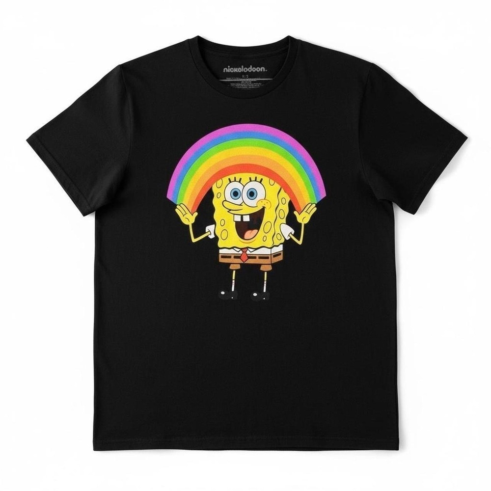 Nickelodeon SpongeBob rainbow graphic tee Large